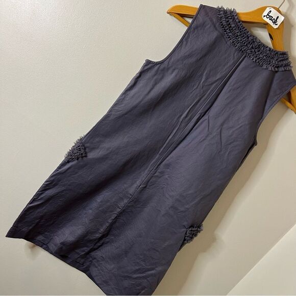 LOFT Classy Gray Dress Ruffles Pockets Women's 2 Excellent Preworn Condition - Picture 5 of 7